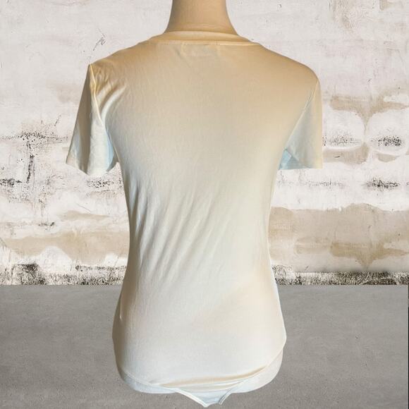 Elodie NWOT Women's Crewneck Rib Knit Bodysuit in White-Size Large - Picture 3 of 5